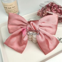 Accesoriu pentru decor par cu Fundita din satin si clema metalica TRD041FF Pastel Pink